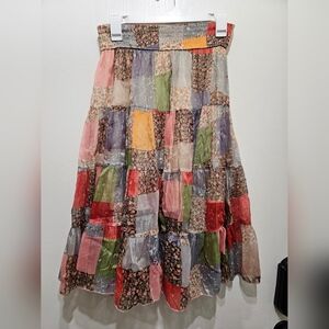 Floral Patchwork Maxi Skirt